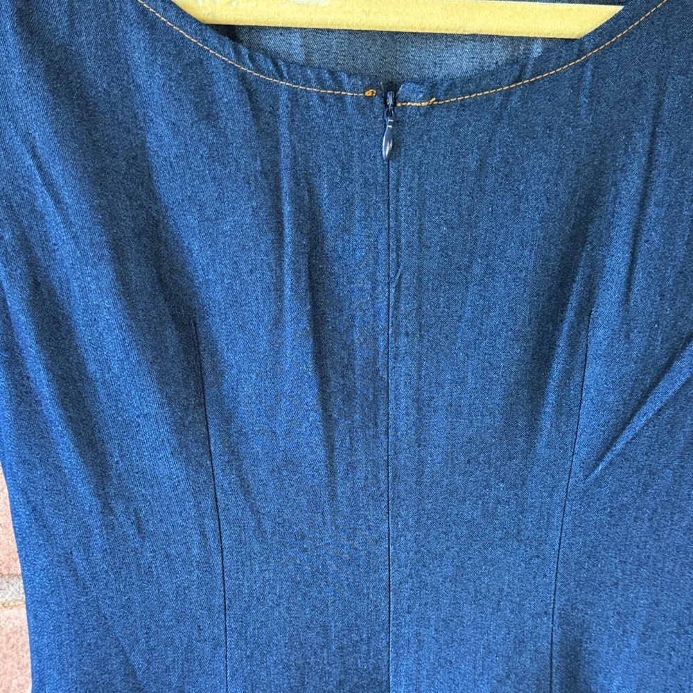 Commense Denim-Style Sleeveless Maxi Dress in Navy Blue - Picture 9 of 12